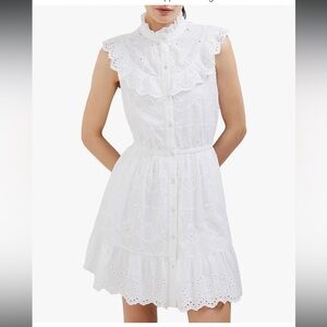 NWOT - French Connection White Eyelet Dress